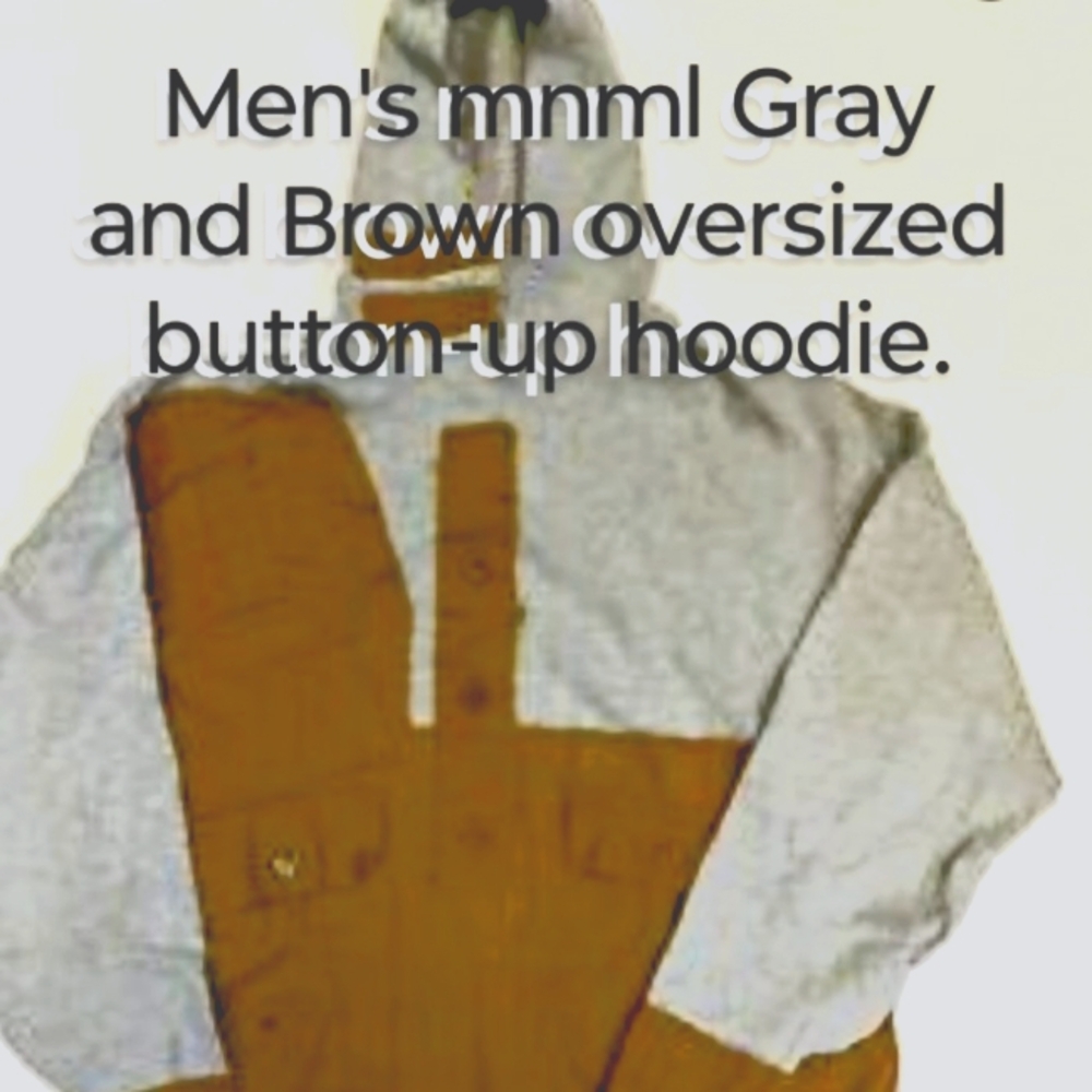 Men's MNML Stylish Two-Tone Hoodie with Button Detail!!!